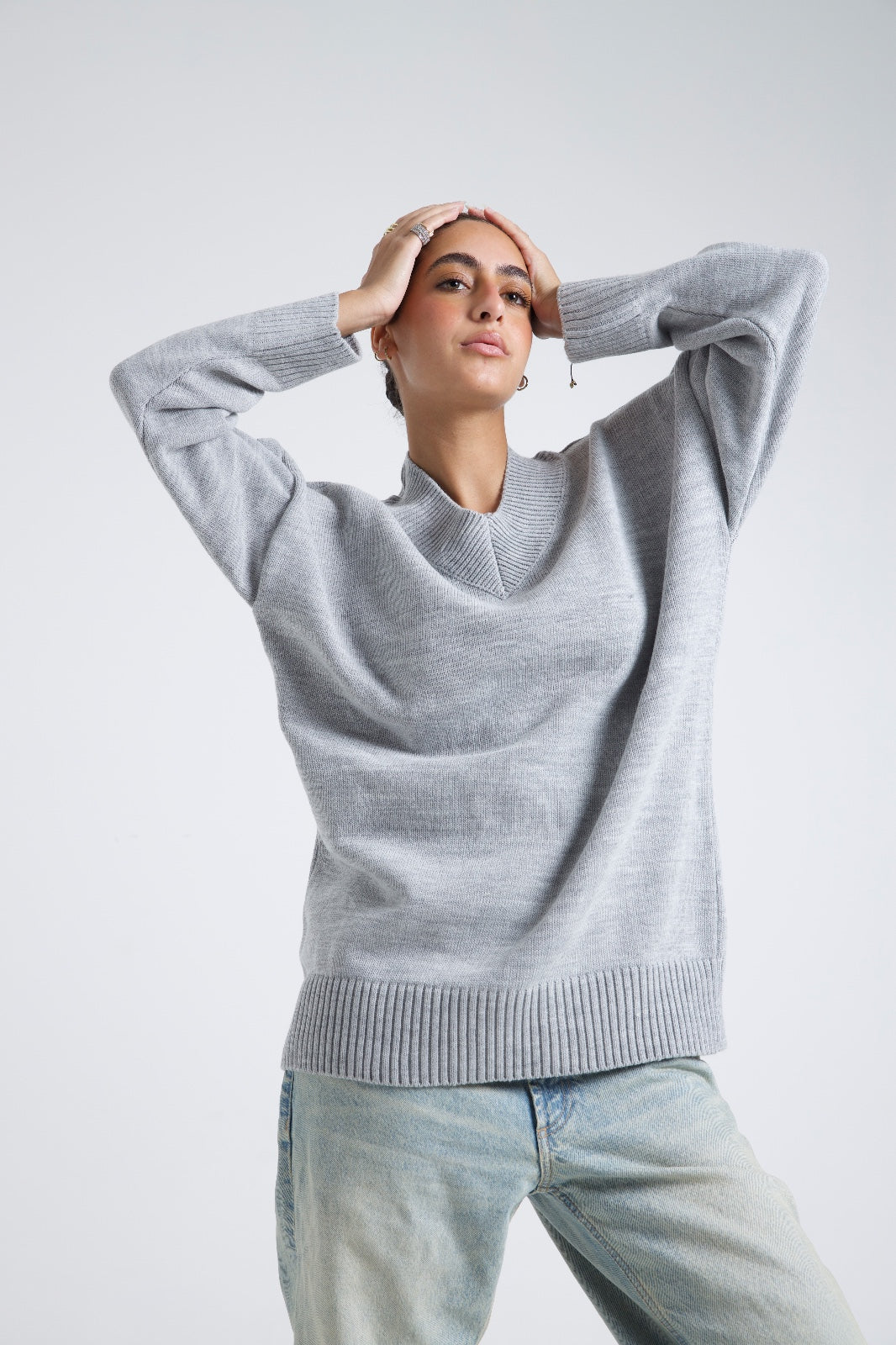 Knitted V-Neck Sweater