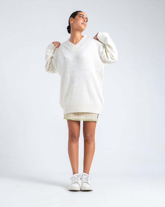 Knitted V-Neck Sweater